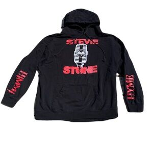 💜 Vintage Stevie Stone Strange Music Black Hoodie Sweatshirt - Size 3XL